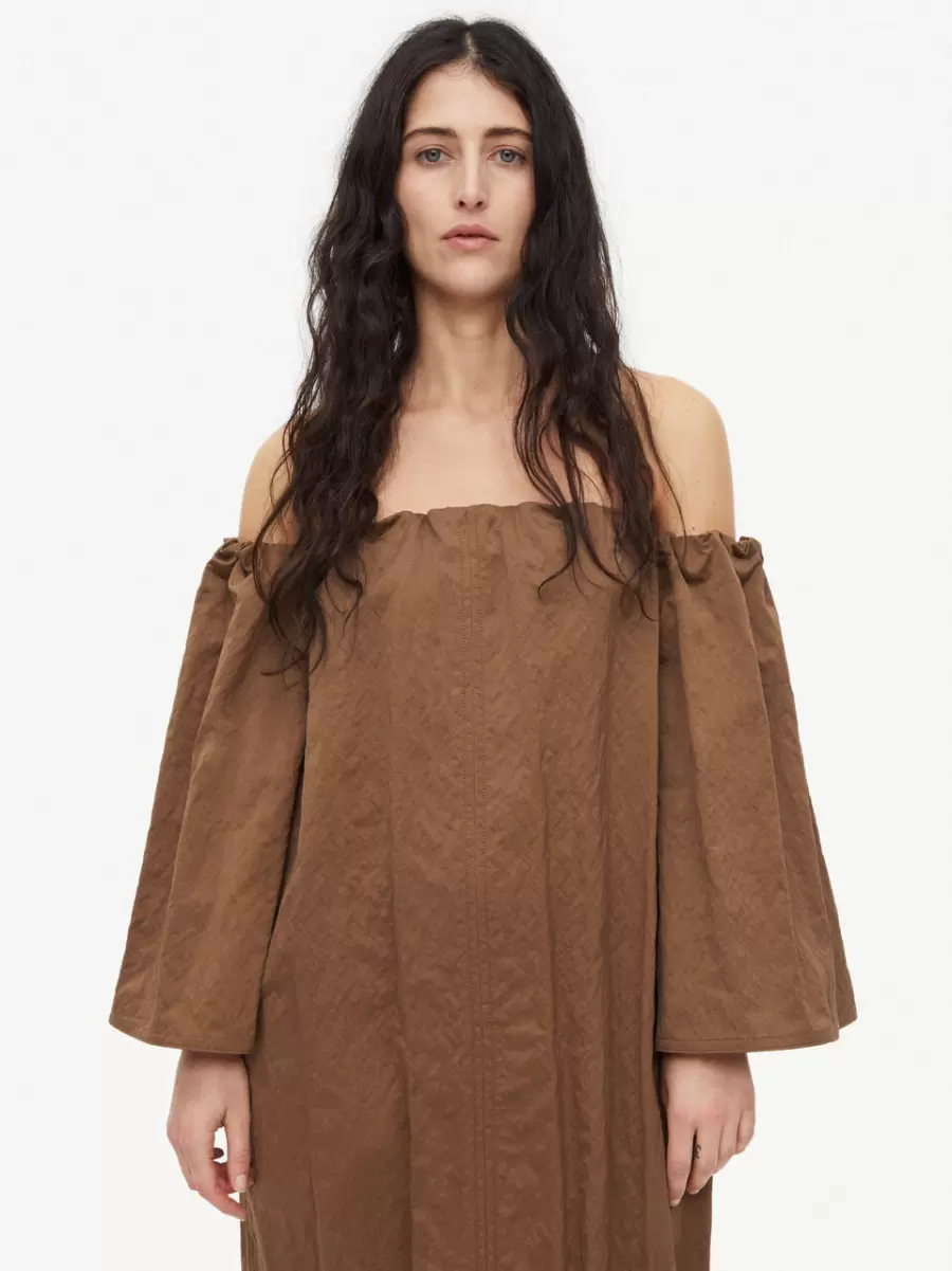 Warm Brown Kjoler Kvinder Aia Off-The-Shoulder Kjole By Malene Birger - 2