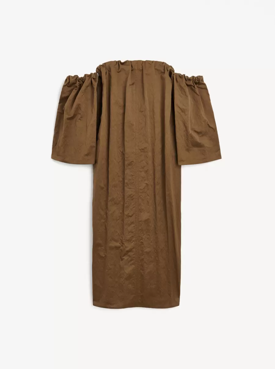 Warm Brown Kjoler Kvinder Aia Off-The-Shoulder Kjole By Malene Birger - 3