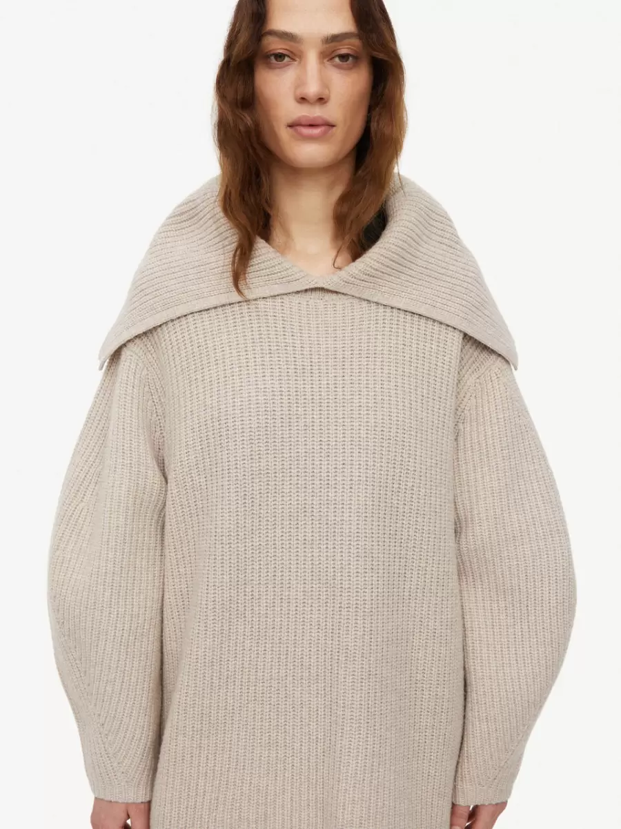 By Malene Birger Kvinder Strik Fevila Oversize Sweater Oyster Gray - 2