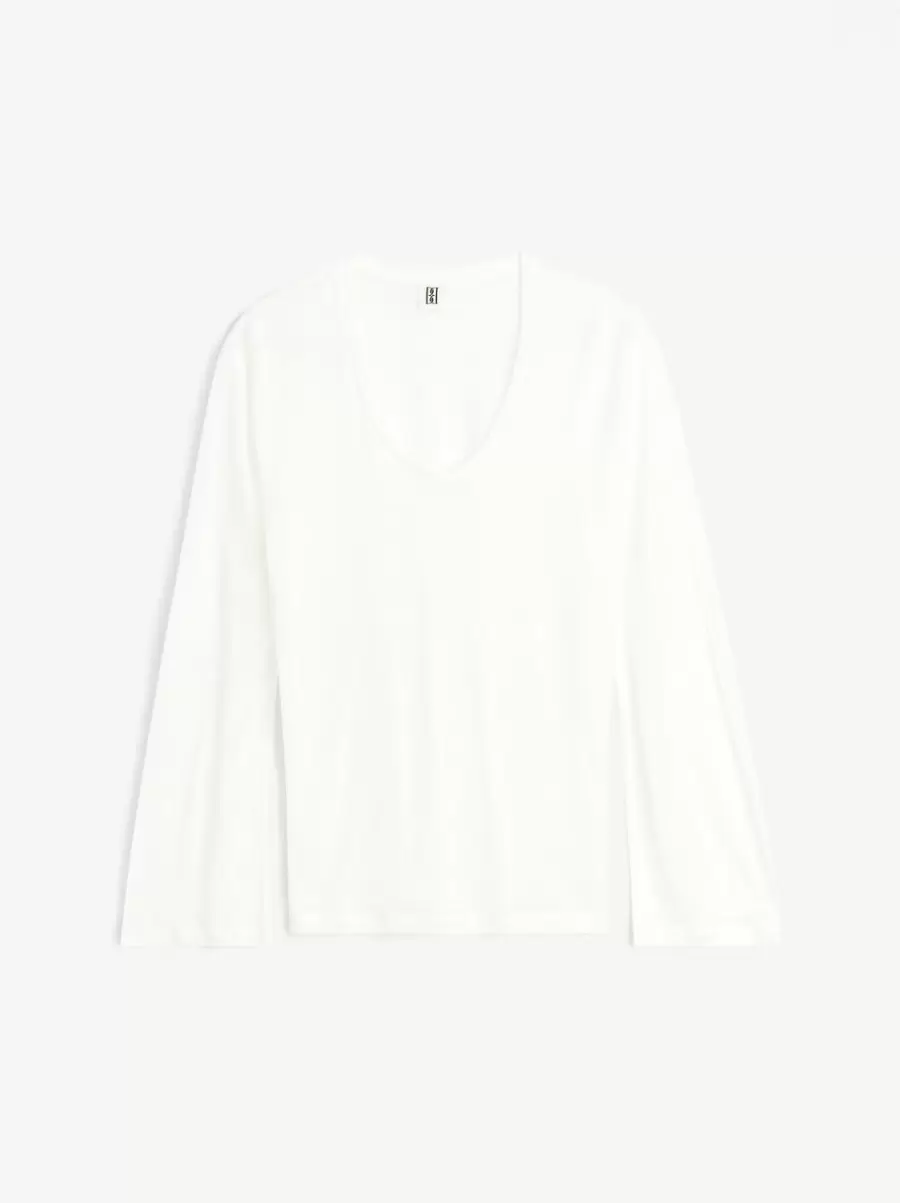 Amalou Top By Malene Birger Soft White Kvinder T-Shirts Og Sweatshirts - 3