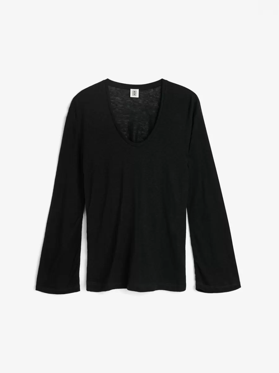 Black T-Shirts Og Sweatshirts Kvinder Amalou Top By Malene Birger - 3