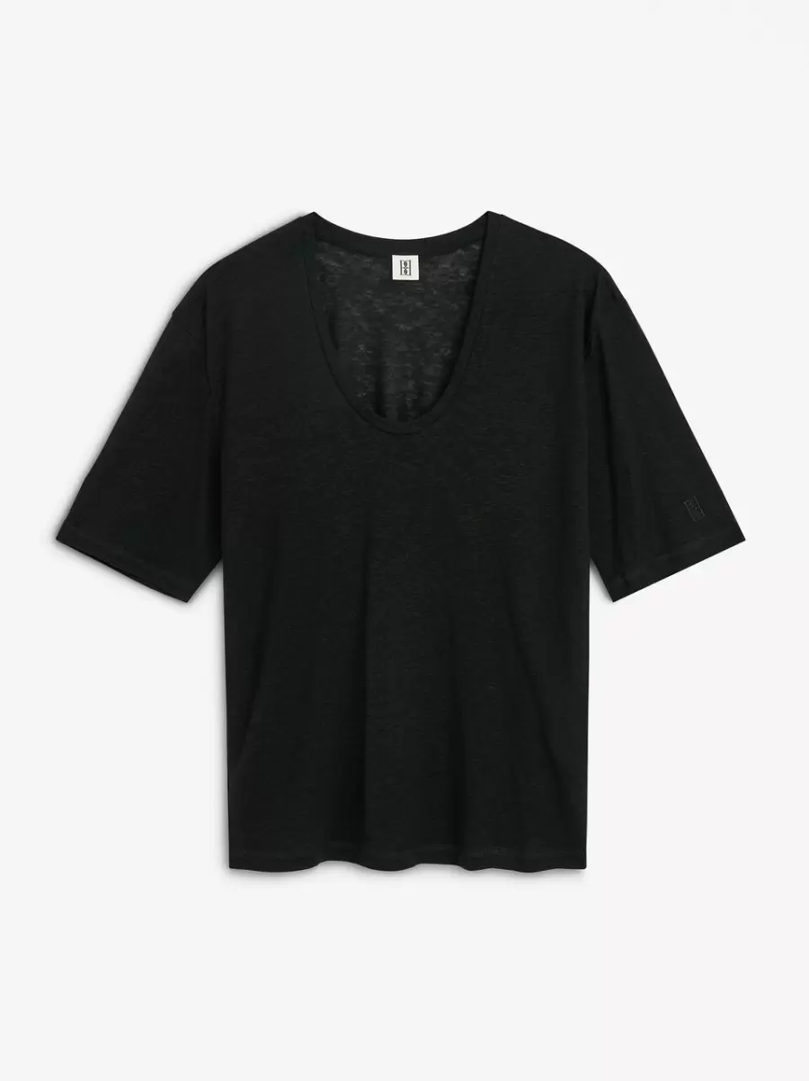 Kvinder By Malene Birger Amaringa T-Shirt Black T-Shirts Og Sweatshirts - 3