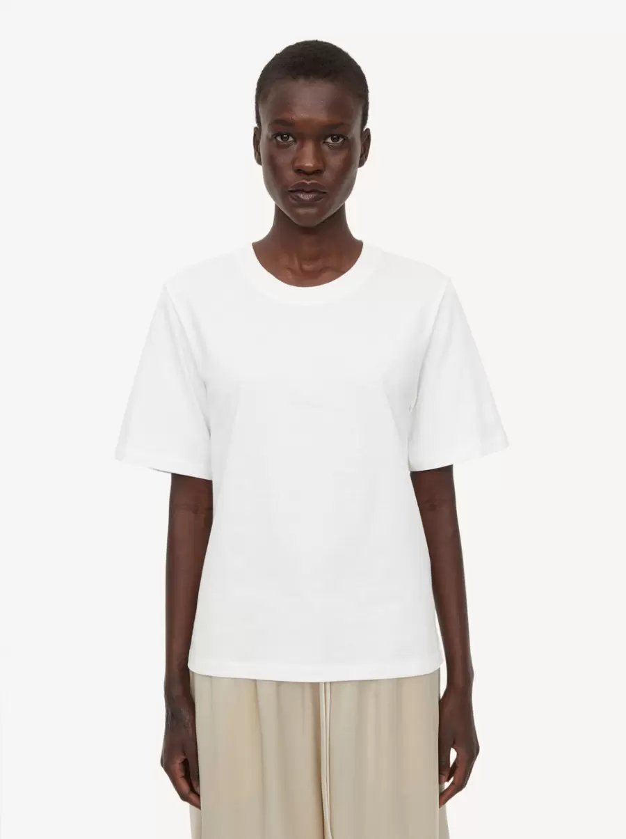 Hedil T-Shirt By Malene Birger Kvinder Soft White T-Shirts Og Sweatshirts - 2