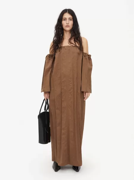 Warm Brown Kjoler Kvinder Aia Off-The-Shoulder Kjole By Malene Birger