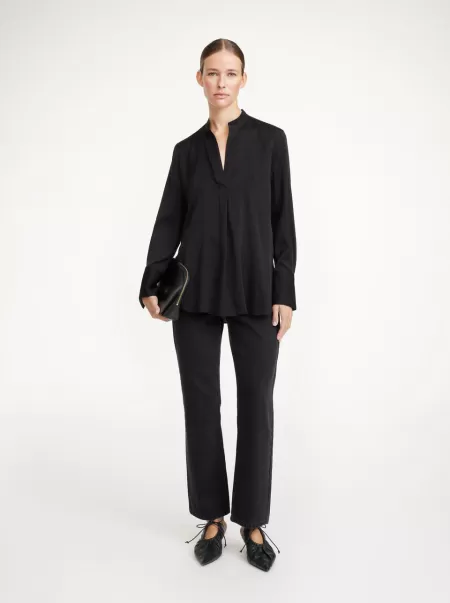 Skjorter Og Toppe Mabillon Silkeskjorte Black By Malene Birger Kvinder