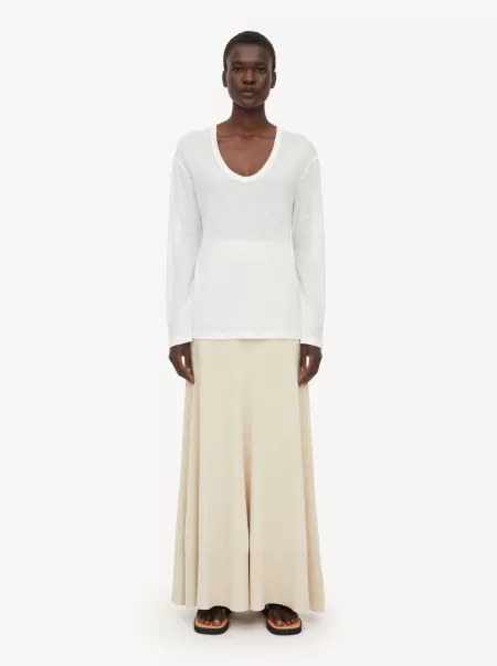 Amalou Top By Malene Birger Soft White Kvinder T-Shirts Og Sweatshirts